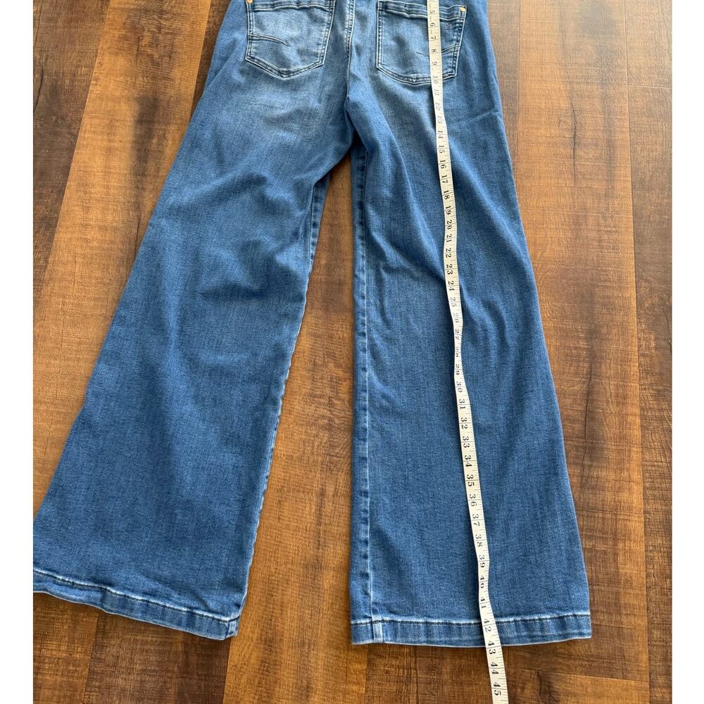 Pilcro Anthropologie Wide Leg Jeans High Rise Sailor Button Detail Size 31 - Picture 7 of 9